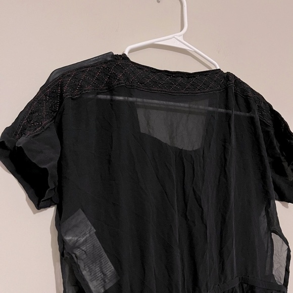 Levi's Made & Crafted Vintage 100% Silk Black Overlay Maxi Dress Kaftan size 0 - Picture 11 of 16